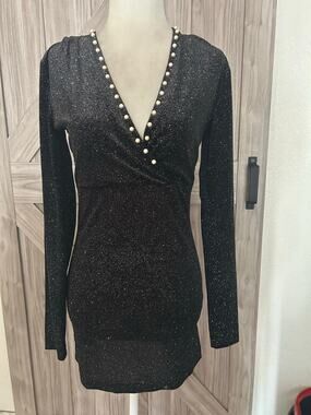 NWT Angelo Marani IT 40 black mini dress